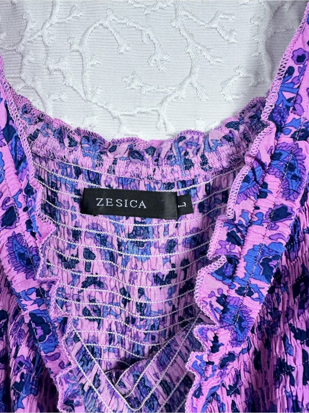 Off-Shoulder Purple Floral Maxi Dress Zesica Women's Floral Maxi Dress Size L - Picture 9 of 9